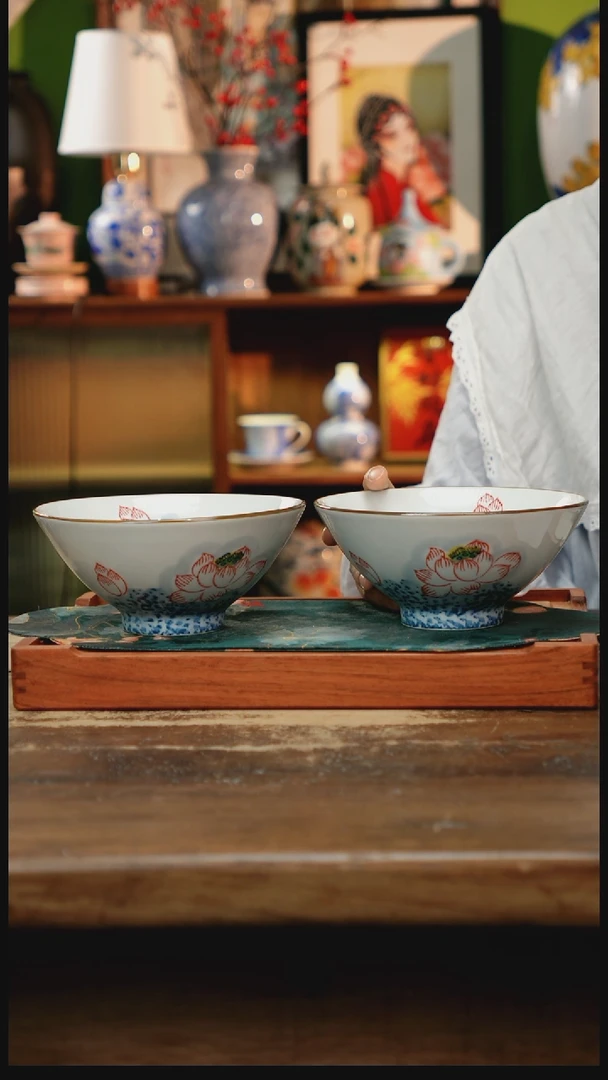 瓷片景德镇纯手工釉下彩精品茶具水杯