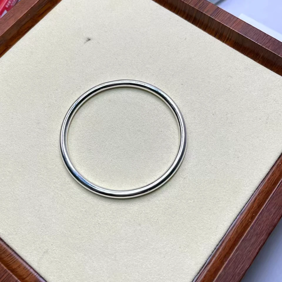 足银手镯 素光圈细条银手镯