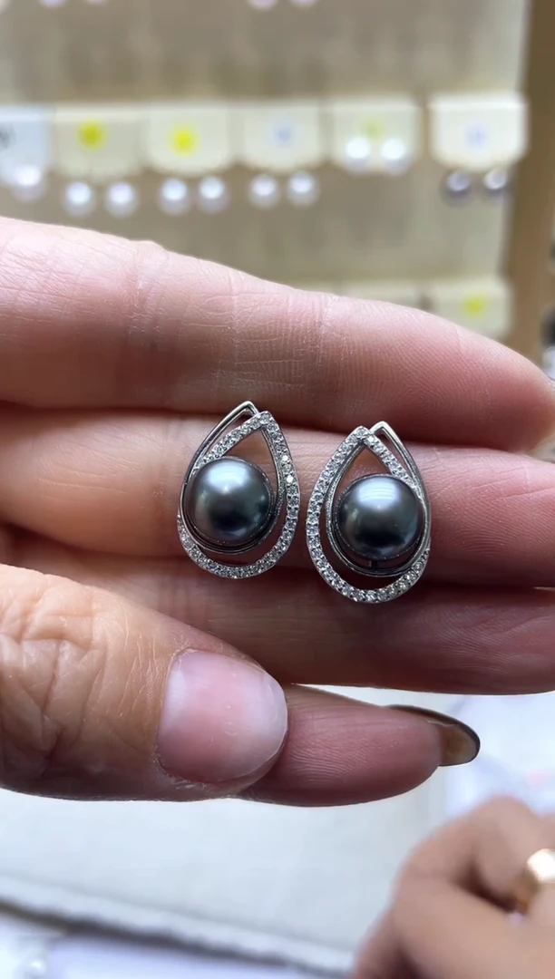 【闪购商品】海水珍珠耳饰银S925镶嵌2