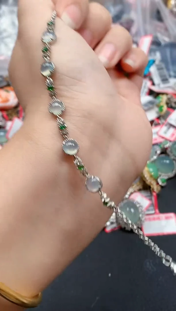 银S925镶嵌戒指翡翠天然A货缅甸翡翠