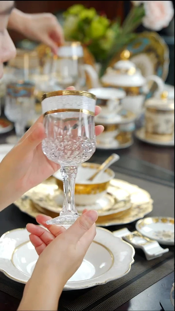 瓷片高脚 红酒杯  1个
