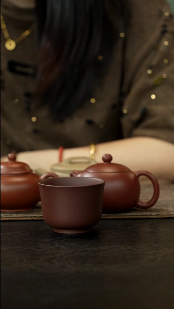 茶壶紫砂紫泥茗香杯100cc