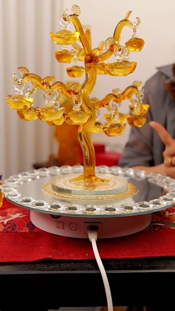 摆件琉璃十八挂元宝树茶摆件