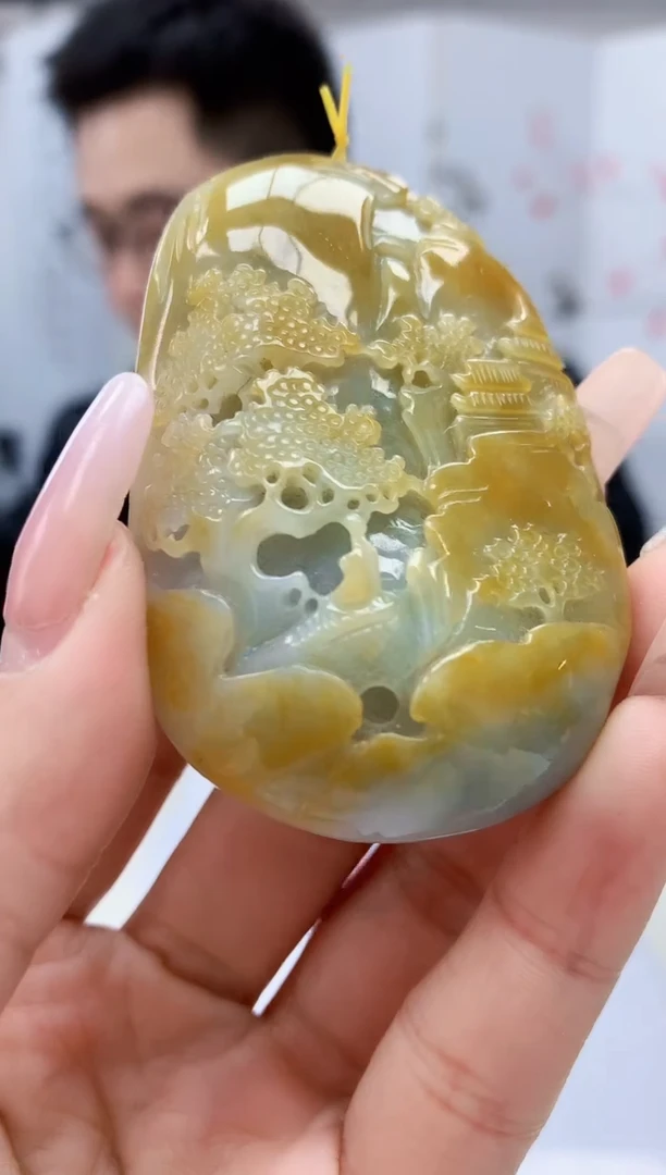 【闪购商品】定制翡翠未镶嵌5153lr-毛货挂件194