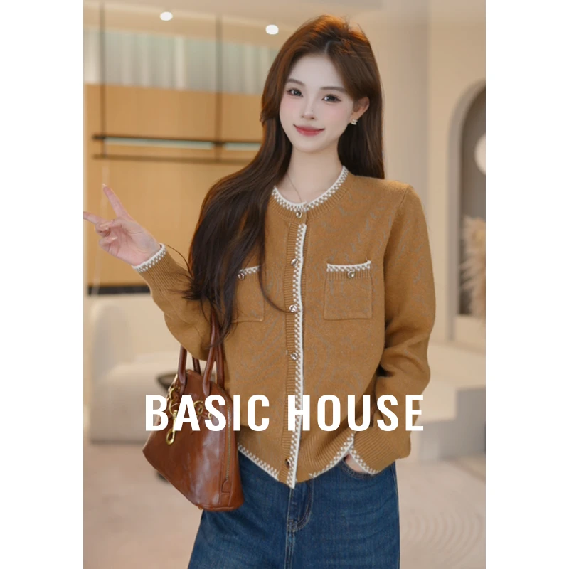 Basic House/百家好秋季新款显瘦网红宽松针织开衫B1195B58A62