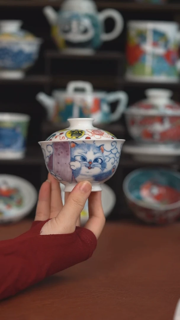 昨明猫咪盖碗（大暇价格）