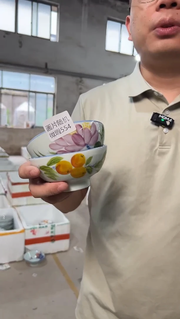 碗2只装 景德镇高温釉下手绘陶瓷