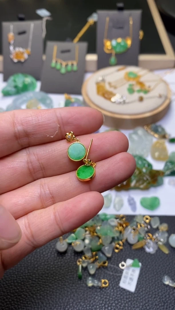 翡翠银S925镶嵌颈饰净货多样发一35219