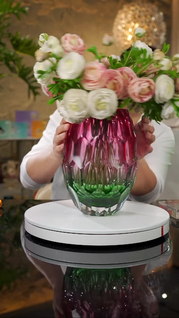 【闪购商品】瓷片福利金红绿凹切面花瓶