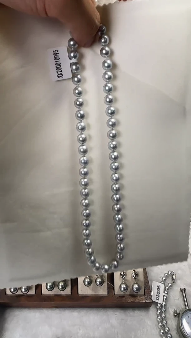 项链合金海水珍珠真多麻8-9mm