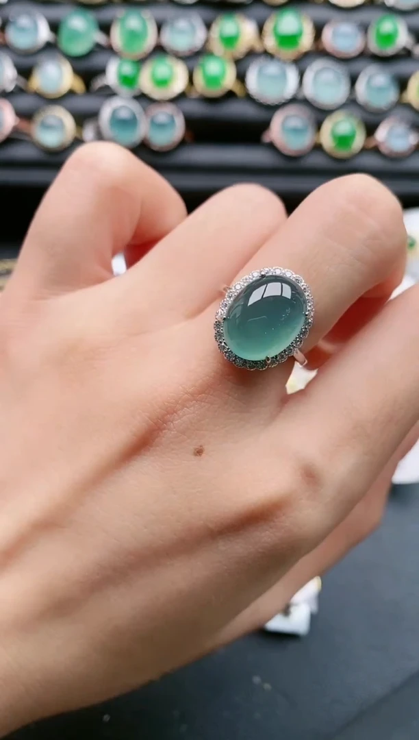 【闪购商品】翡翠戒指银S925镶嵌111111