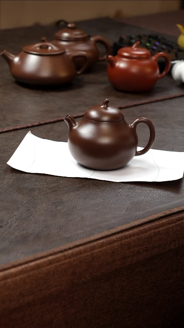 茶壶紫砂壶·21老紫泥茄瓜175cc