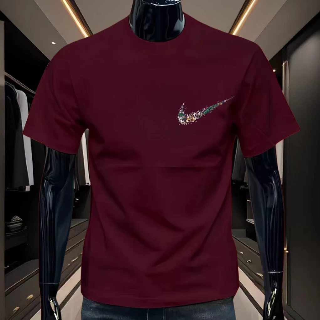 高端重磅短袖T恤男士2025年休闲时尚半截袖圆领潮流印花上衣