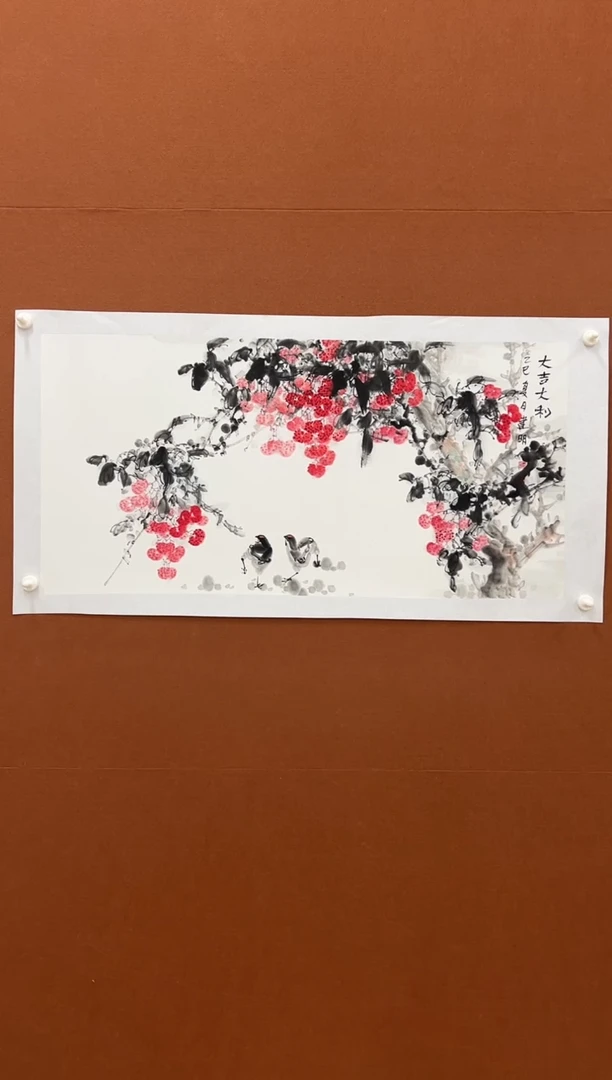 国画童建明4.5平尺花鸟