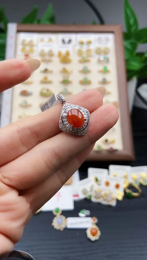 颈饰银S925镶嵌翡翠12