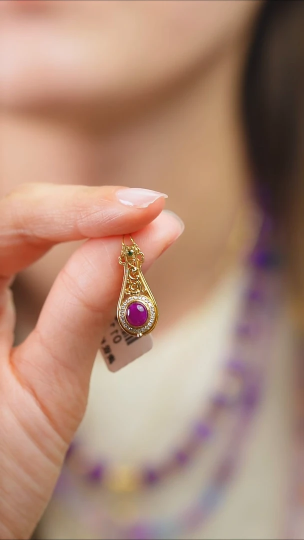 苏纪石（舒俱来）18K金镶嵌吊坠(不含链)22