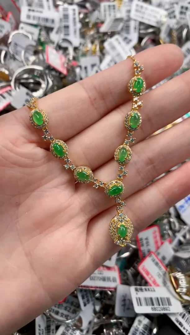 银S925镶嵌戒指翡翠555     1