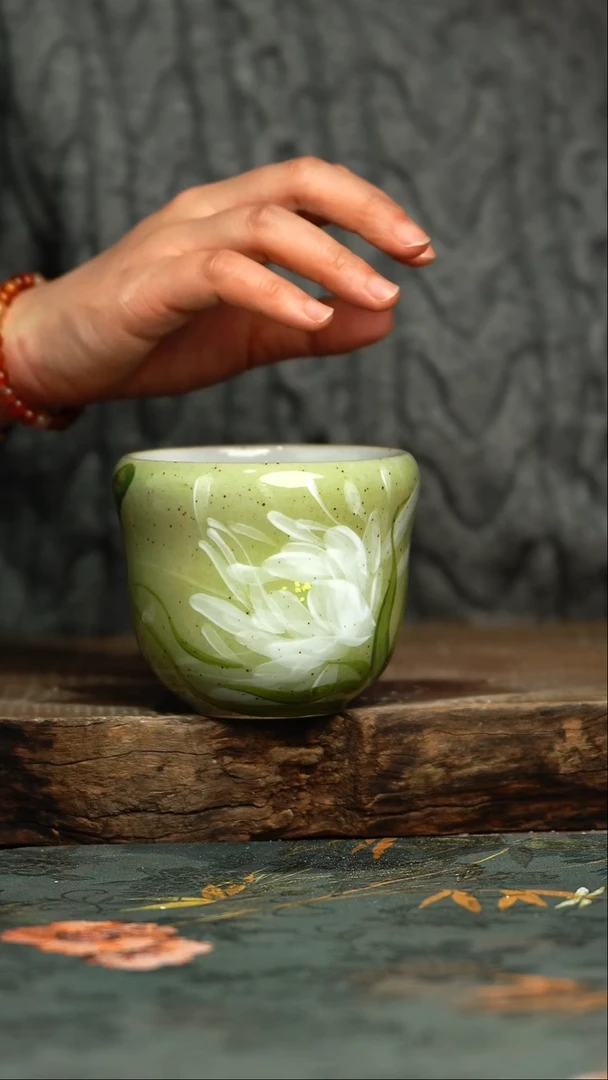 【闪购商品】杯釉下彩手工手绘同款陶器