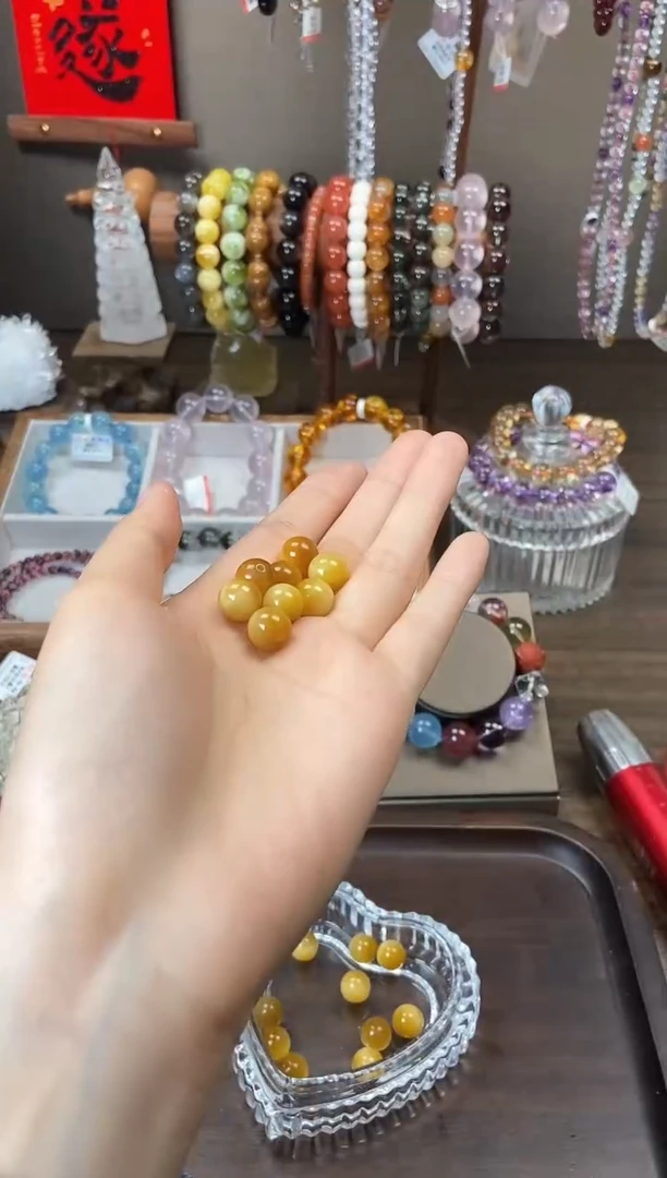 木变石（虎睛石）手链未镶嵌10mm金虎眼单珠