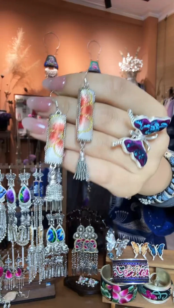 刺绣纯手工民族风耳环