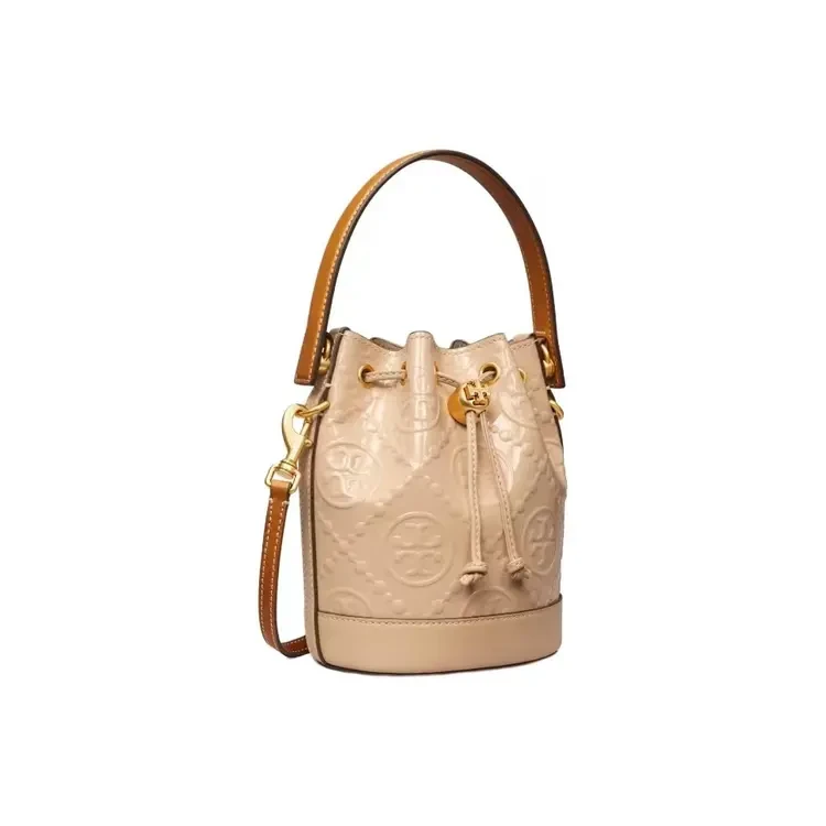 Tory Burch汤丽柏琦 预售迷你裸粉色压花水桶包154661-250样包