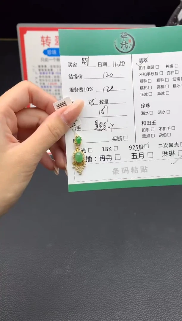 颈饰银S925镶嵌翡翠?****饭挂件