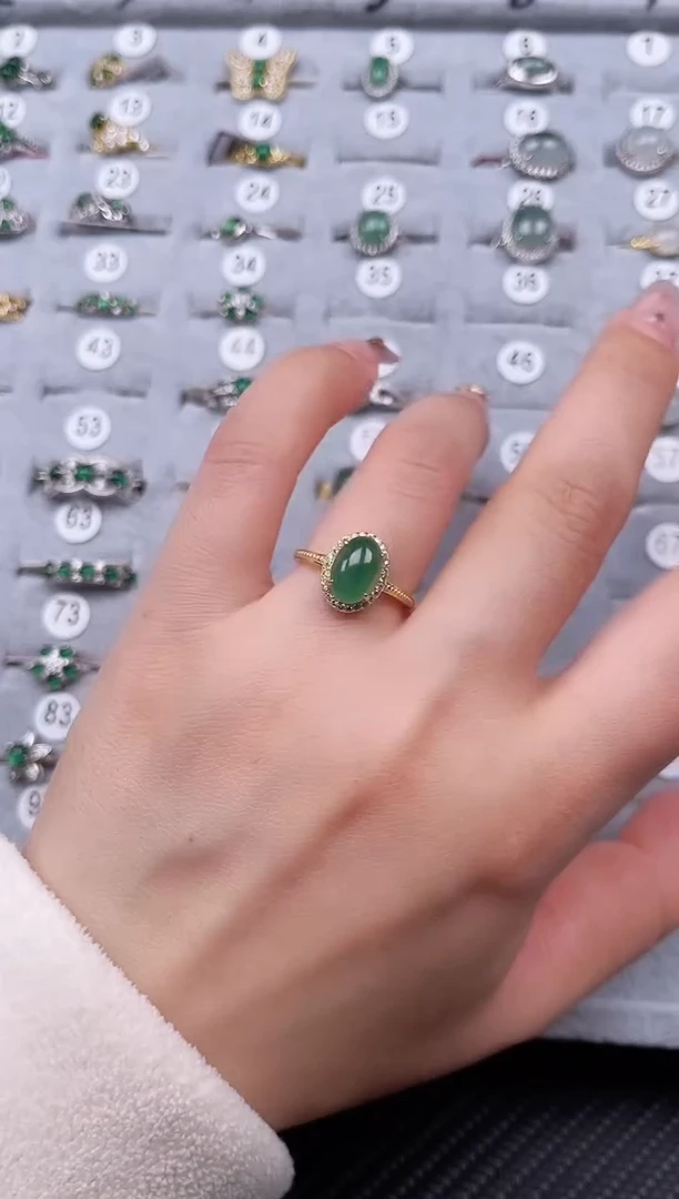 【闪购商品】翡翠戒指银S925镶嵌戒指