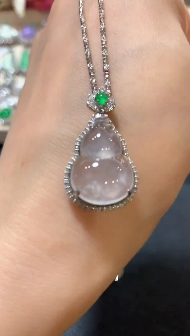 吊坠(不含链)18K金镶嵌翡翠z62