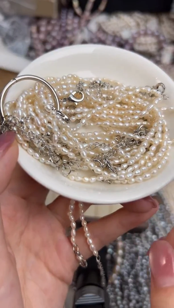 未镶嵌福利淡水珍珠无核*强光珍珠手链3mm左右