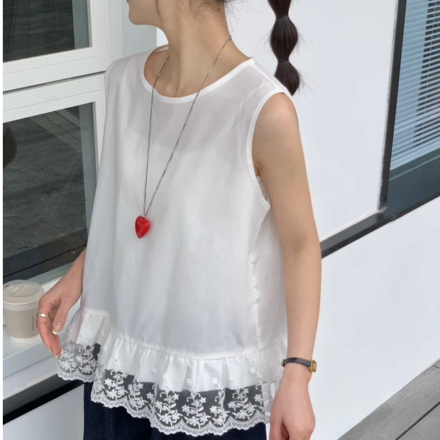 新款时尚百搭简约纯色无袖套头T恤Y25003