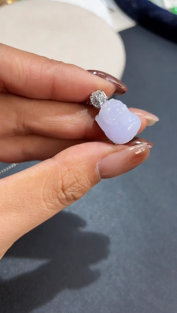 吊坠(不含链)银S925镶嵌翡翠貔貅