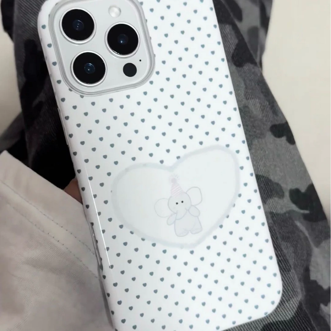 可爱大象波点适用iPhone17果冻二合一手机壳苹果16/15pro创意14套