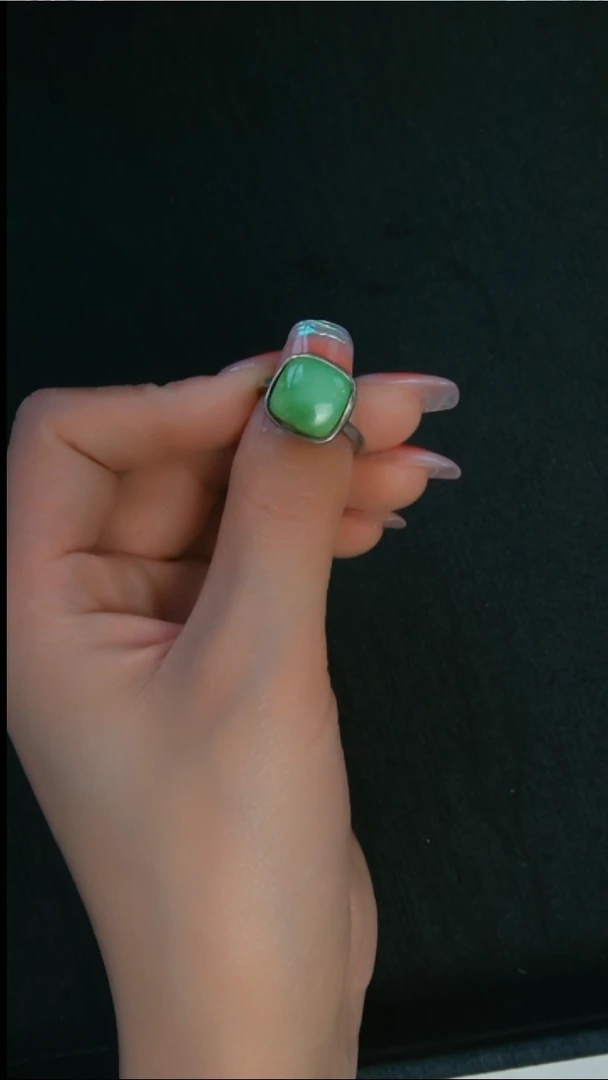 银S925镶嵌绿松石戒指发货一件