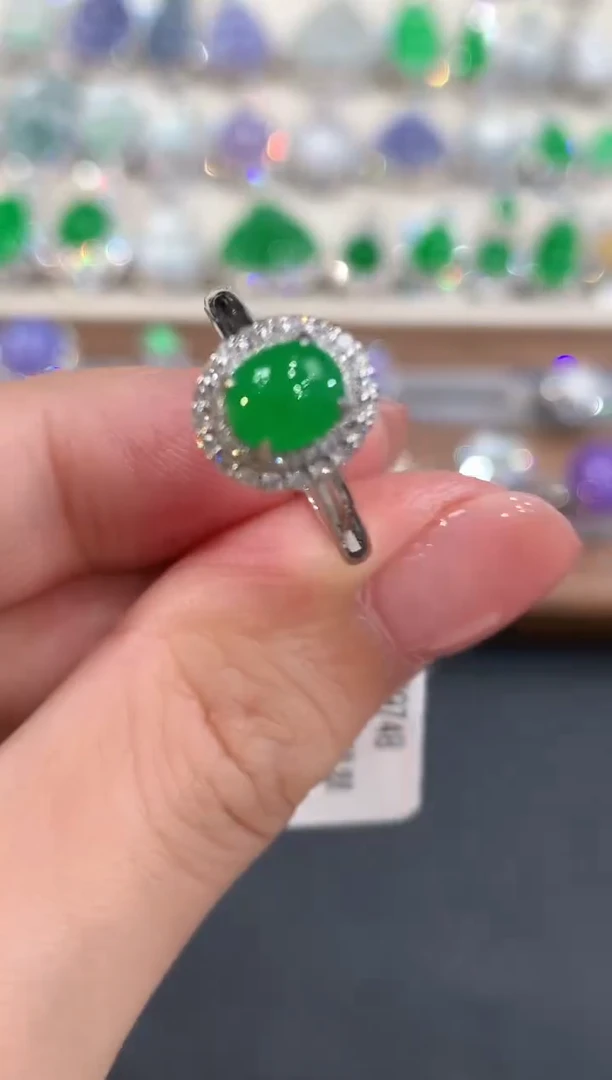 18K金镶嵌戒指翡翠a121多样性一件发货