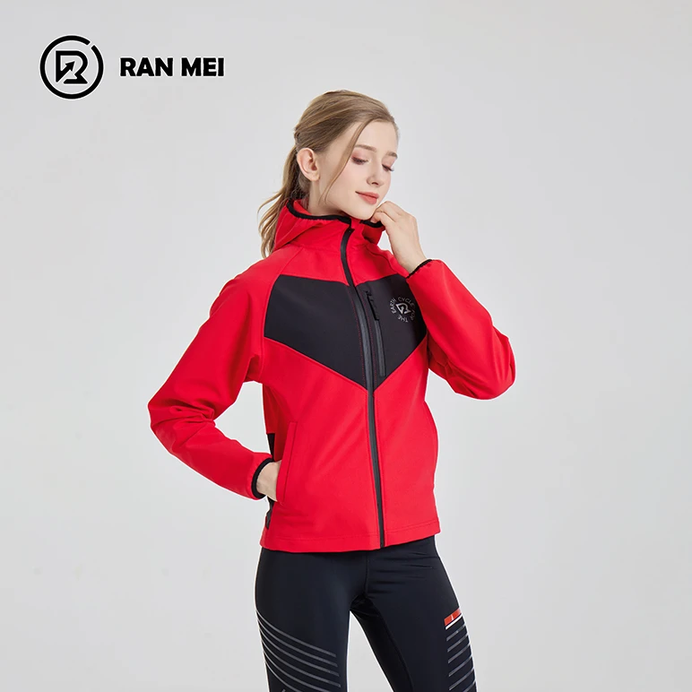 男女秋冬款长袖软壳防风保暖连帽冲锋衣户外运动跑步登山