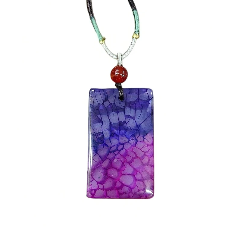 YMN010龙鳞凤血半山半水玛瑙平安无事牌吊坠