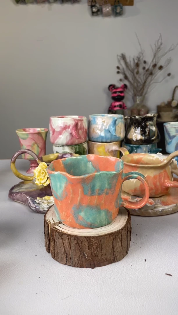 沐泽若芳咖啡杯 孤品