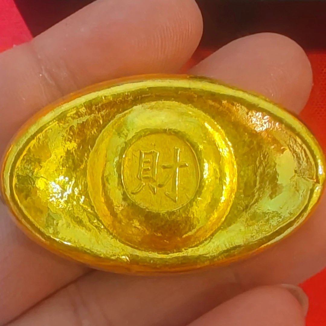 金色財字福字元宝 90克左右發發發创意仿古精美摆件纯手工打造