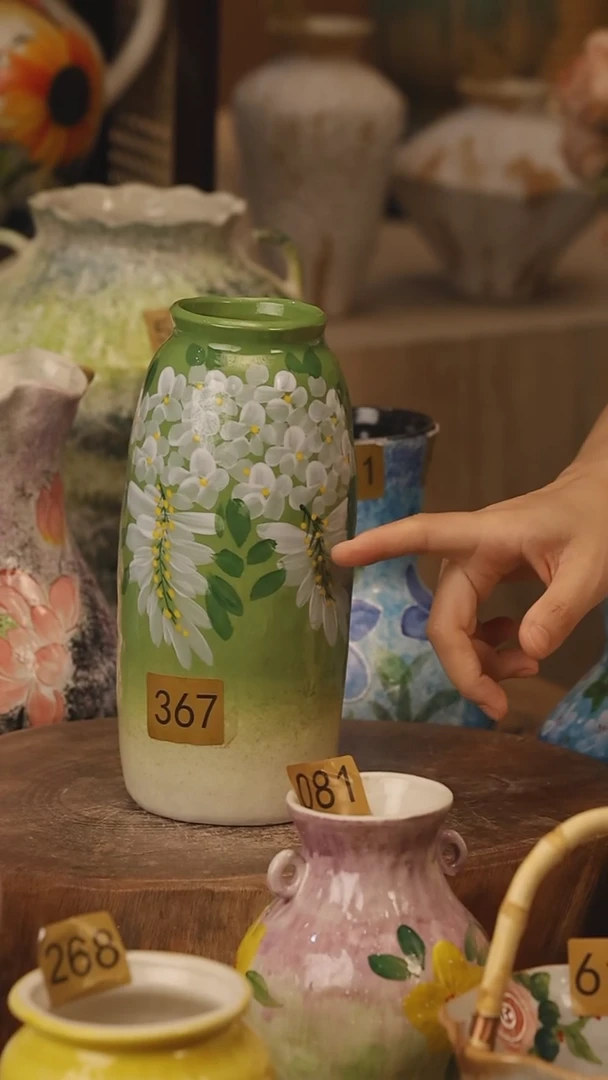 陶瓷367景德镇设计师手作花器摆件侘寂风