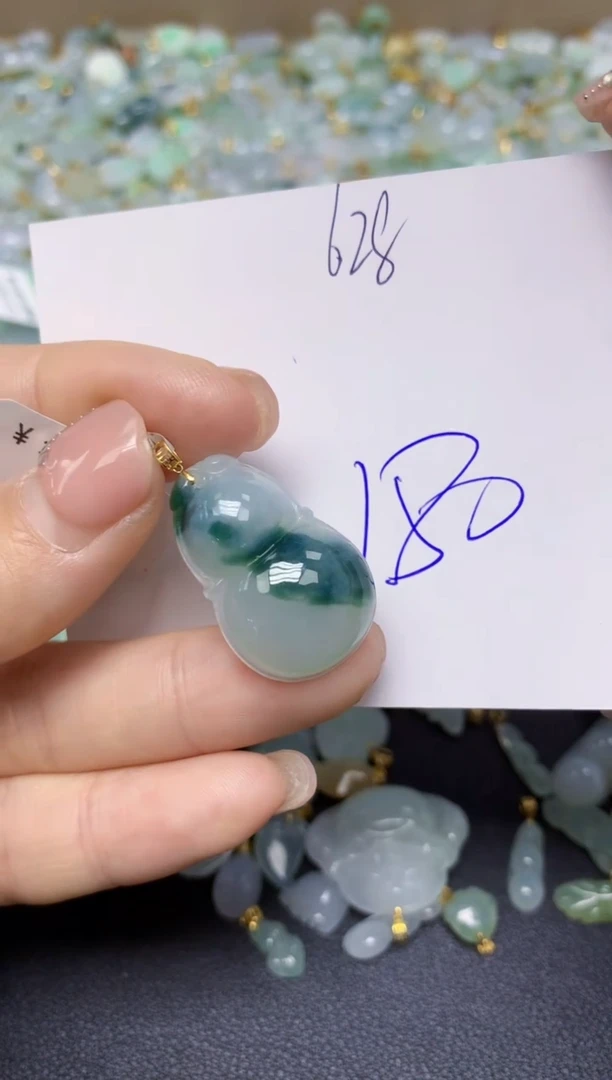 【闪购商品】翡翠挂件18K金镶嵌 天然翡翠A货