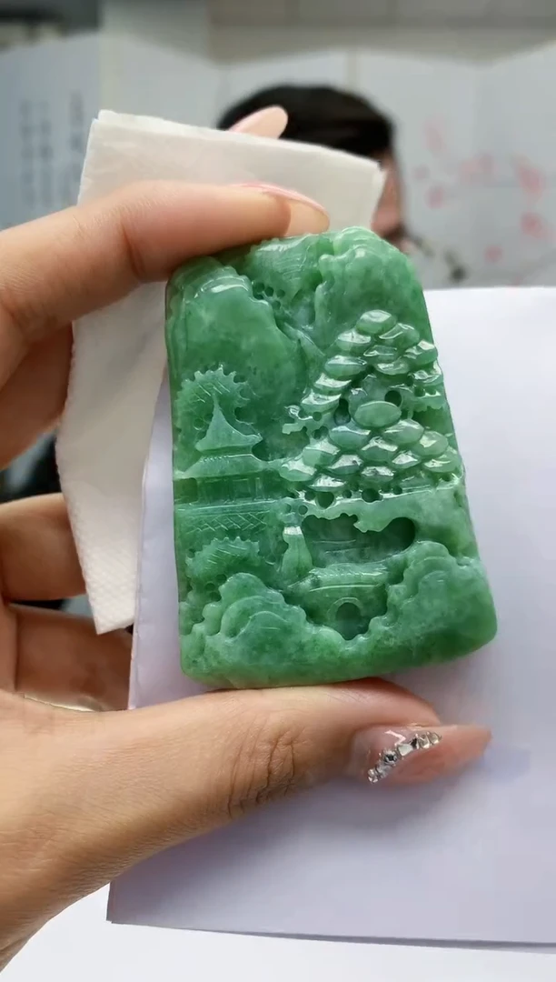 【闪购商品】定制翡翠未镶嵌5152MM-毛货挂件25