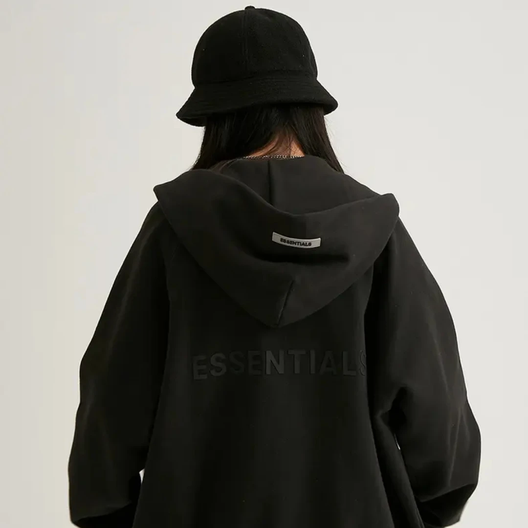 ESSENTIALSS20拉链连帽卫衣高街潮牌情侣宽松开衫拉链外套