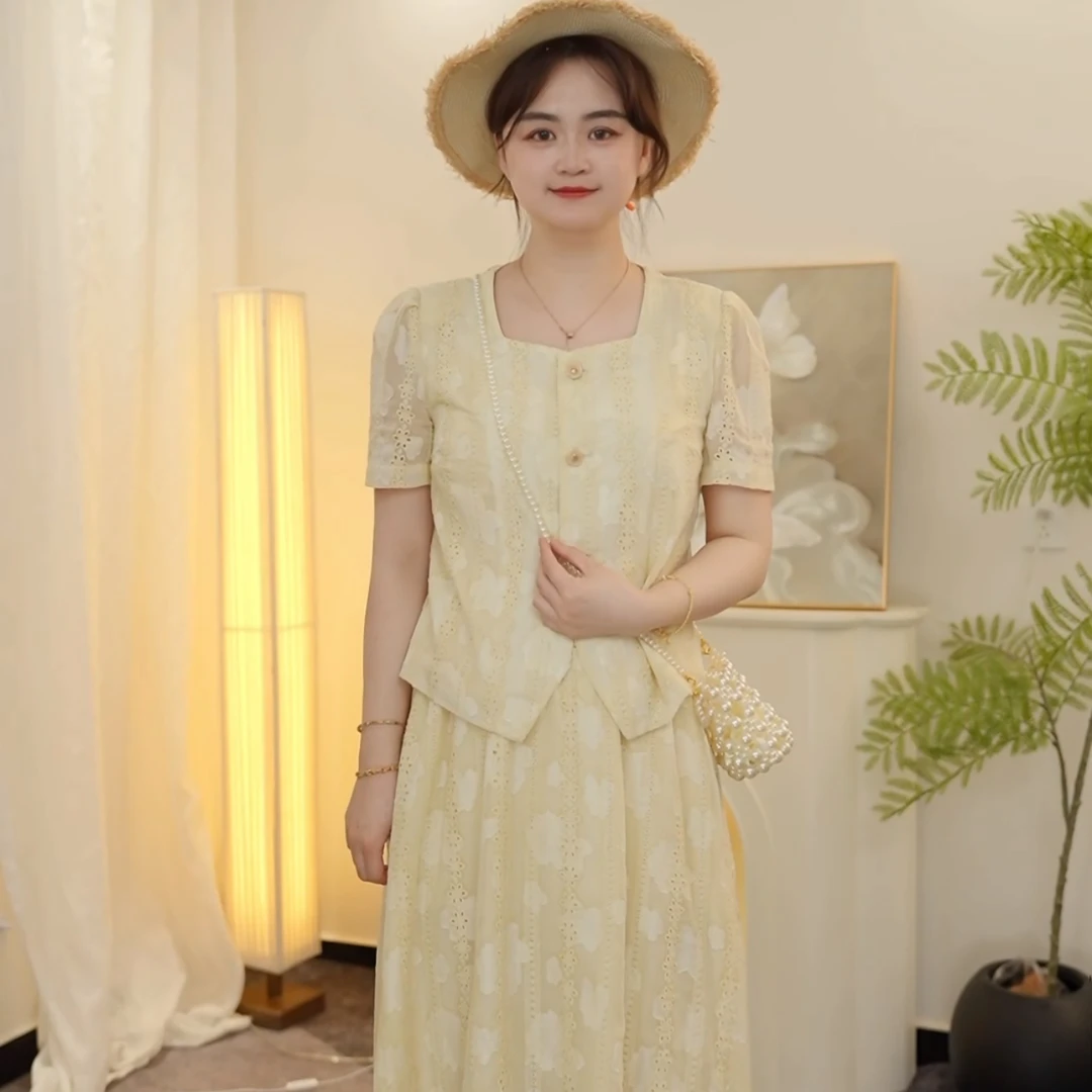 休闲风中国风法式时尚套装时尚重工套装气质女装优雅显瘦