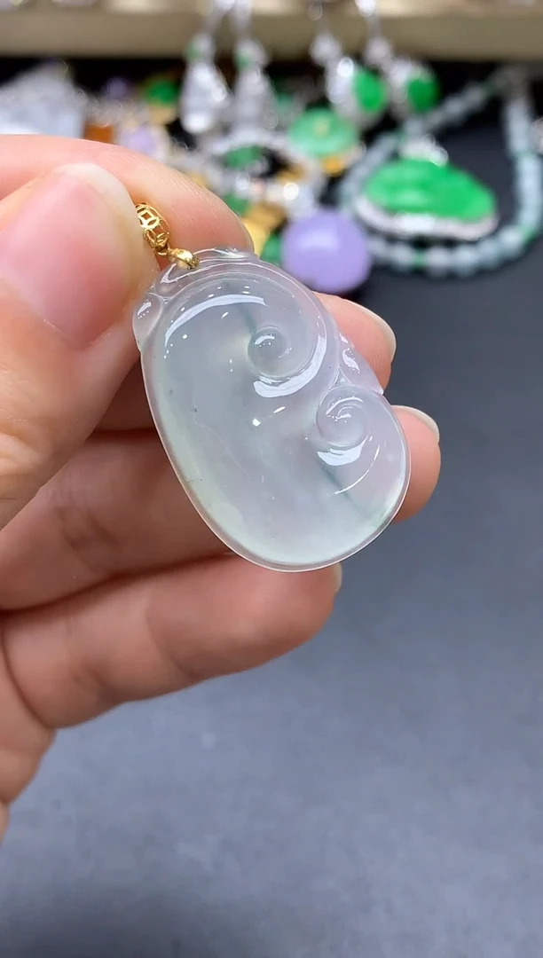 颈饰18K金镶嵌翡翠83-中国好珍宝