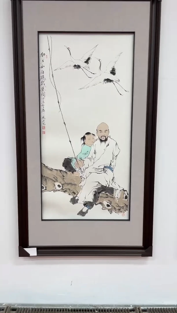 【闪购商品】国画陈鸿江8平尺画作-双鹤