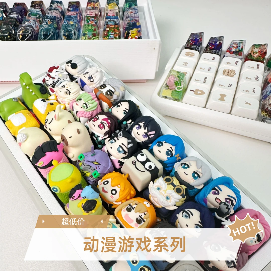 【现场拆】MINI动漫款客制化键帽单颗盲盒潮玩