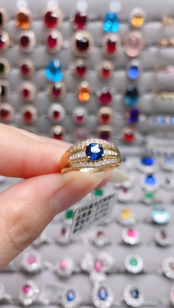 【闪购商品】蓝宝石18K金戒指18K金镶嵌1