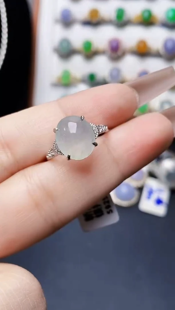 银S925镶嵌戒指翡翠0755