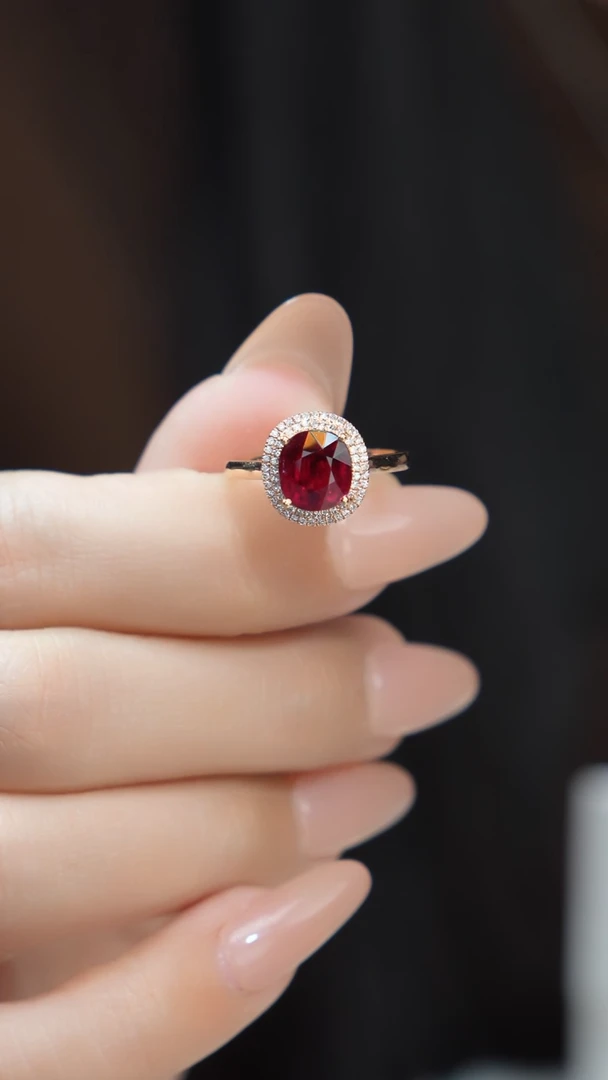 【闪购商品】碧玺18K金戒指18K金镶嵌18K金戒指