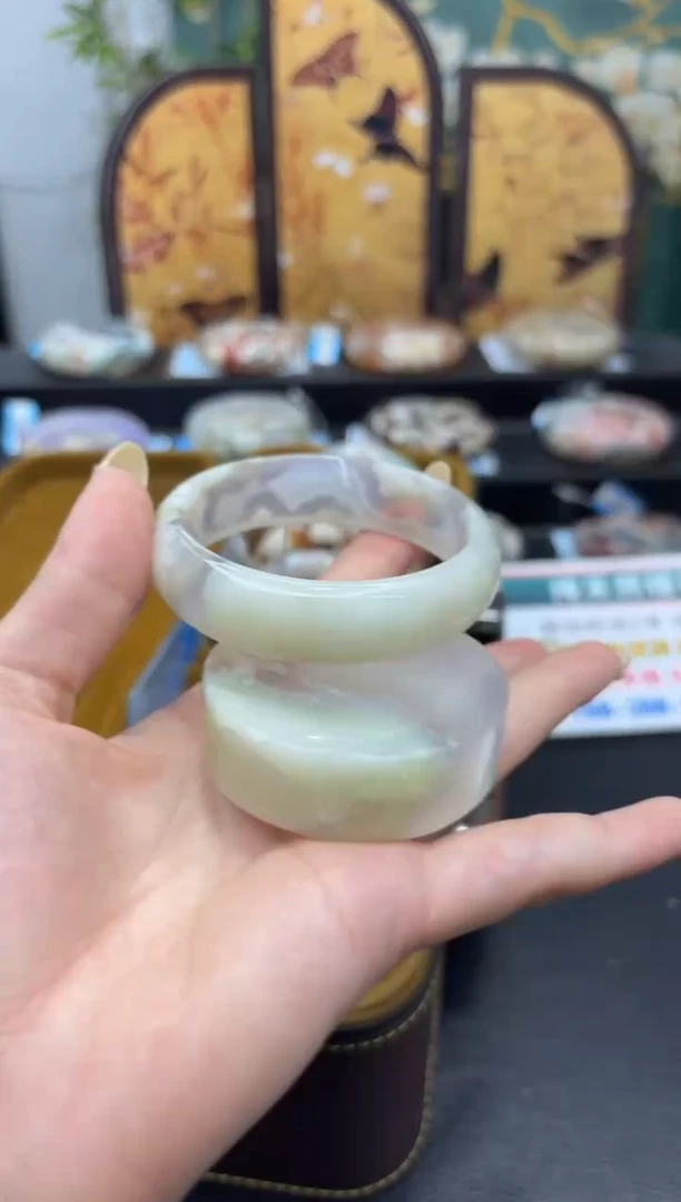 未镶嵌手镯石英质玉C38(54圈赠送镯心)